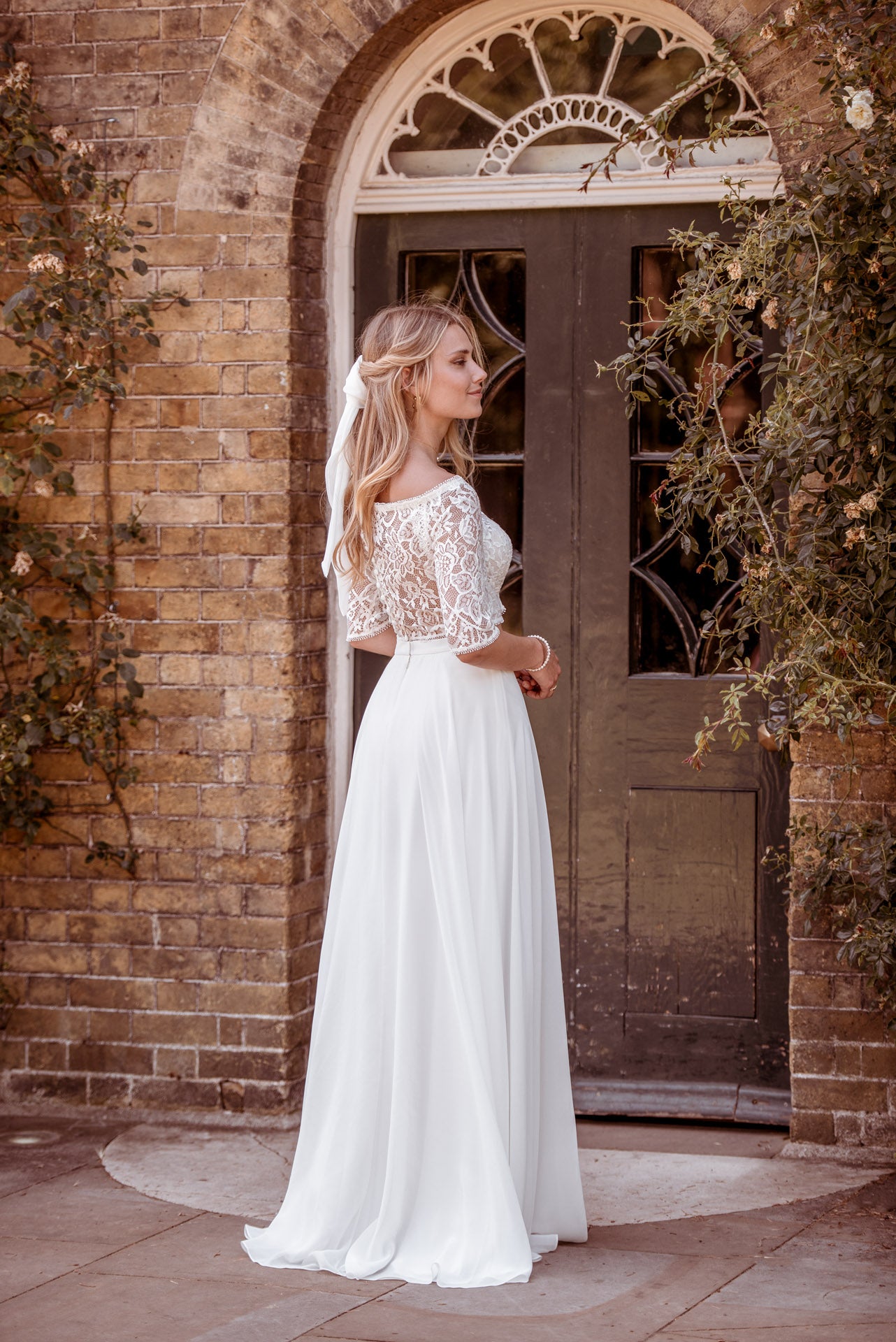 Chiffon A-line skirt perfect to pair with a selection of bridal tops and accessories. Kelsey Rose Chiffon A-line skirt perfect to pair with a selection of bridal tops and accessories. Kelsey Rose