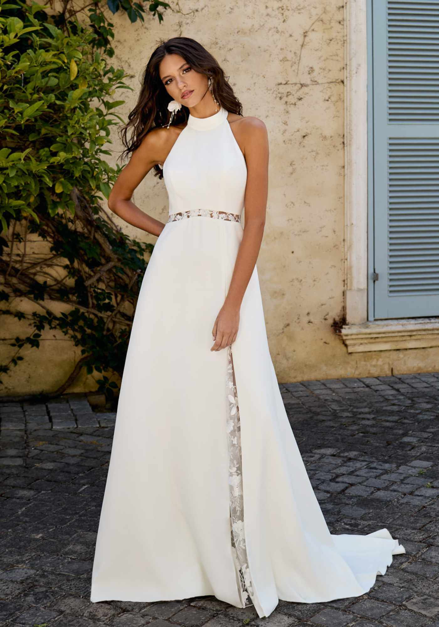 Halterneck crepe & lace dress Kelsey Rose Halterneck crepe & lace dress Kelsey Rose