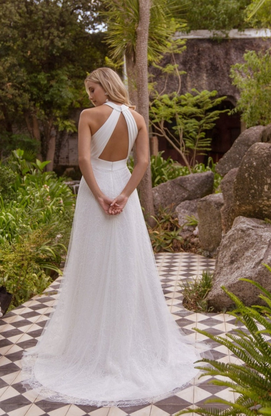 Halter neck bridal on sale dress