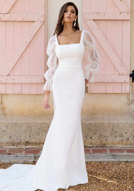 TATE DRESS WITH GATHERED SLEEVE