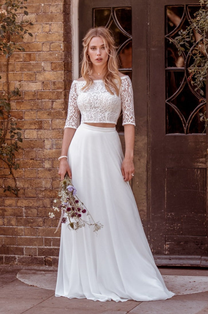 Chiffon A-line skirt perfect to pair with a selection of bridal tops and  accessories.
