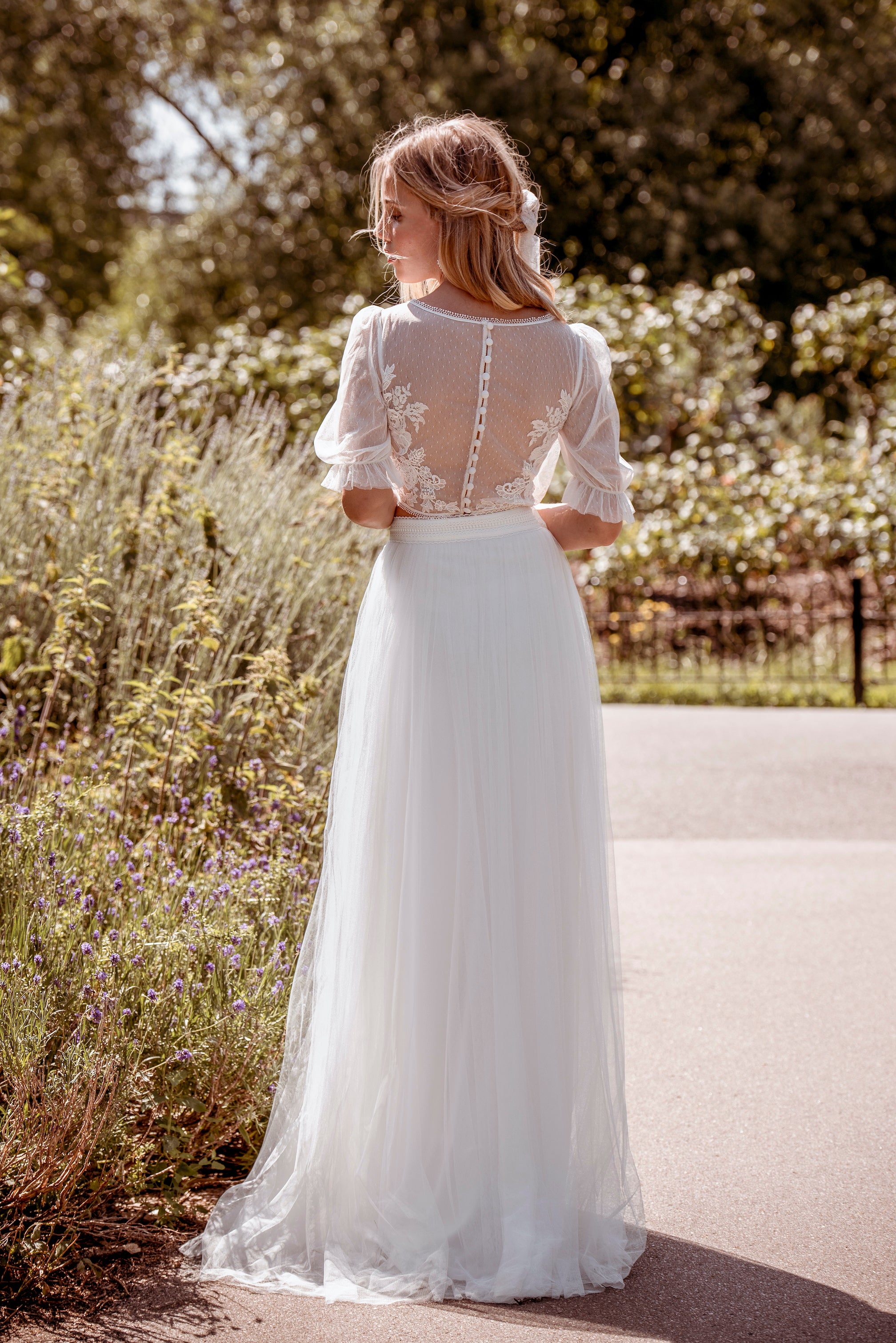 White lace cheap bridal top